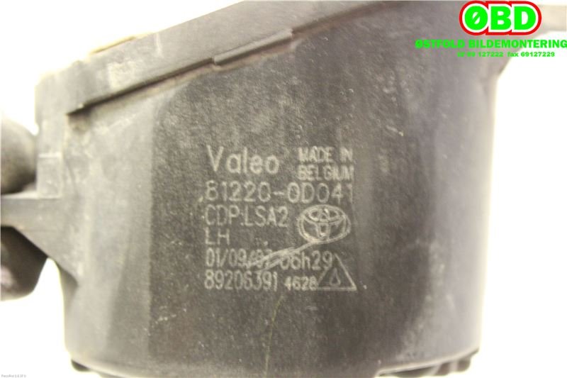 Tåkelykt venstre foran til Toyota Yaris 2006-2009 (Type II, Fase 1) (TOYOTA|812200D041|812200D042)