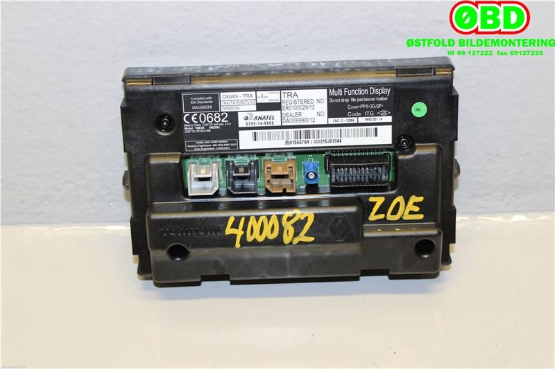 Bilstereo navigasjon til Renault Zoe 2013-2019 (Fase 1)  (RENAULT|259156379R|259150869R)