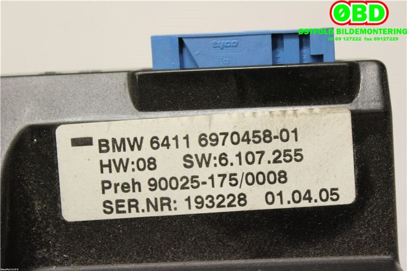 Varmeapparat betjening til BMW 7-Serie 2000-2008 (E65/E66/E67/E88) (E65/E66/E67/E88) (BMW|64 11 6 981 404||64116970458)