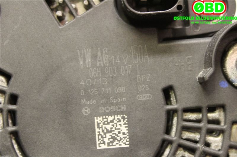 Dynamo til Audi A4, Allroad 2009-2016 (Type I) (B8) (B8) (AUDI|06H 903 017 T|06H 903 018 P|06H903017T)