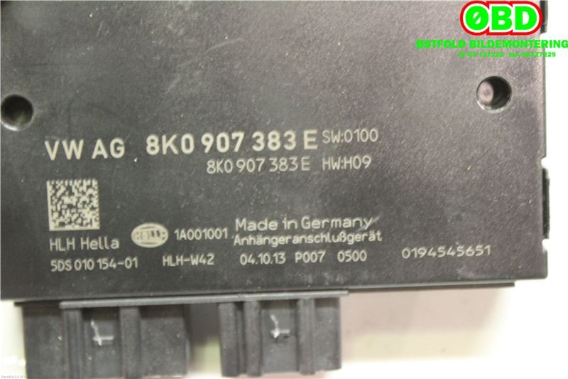 Styreenhet hengerfeste til Audi A4, Allroad 2009-2016 (Type I) (B8) (B8) (AUDI|8K0 907 383 E||8K0907383E)