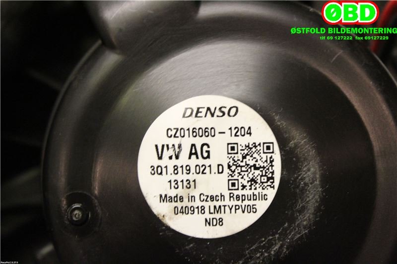 Varmeapparat motor til Škoda Superb 2015-->> (Type III) (SKODA|3Q1 819 021 D||3Q1819021D)