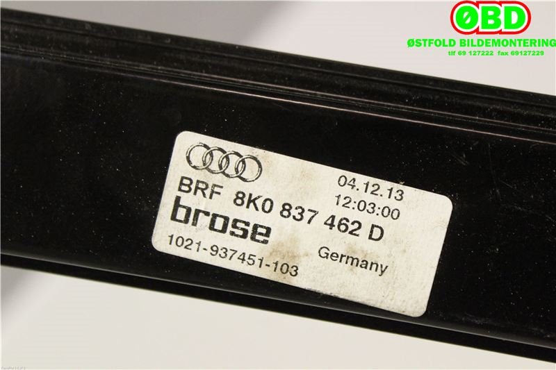 Ruteheis til Audi A4, Allroad 2009-2016 (Type I) (B8) (B8) (AUDI|8K0 837 462 D|8K0 837 462 E|8K0837462D)