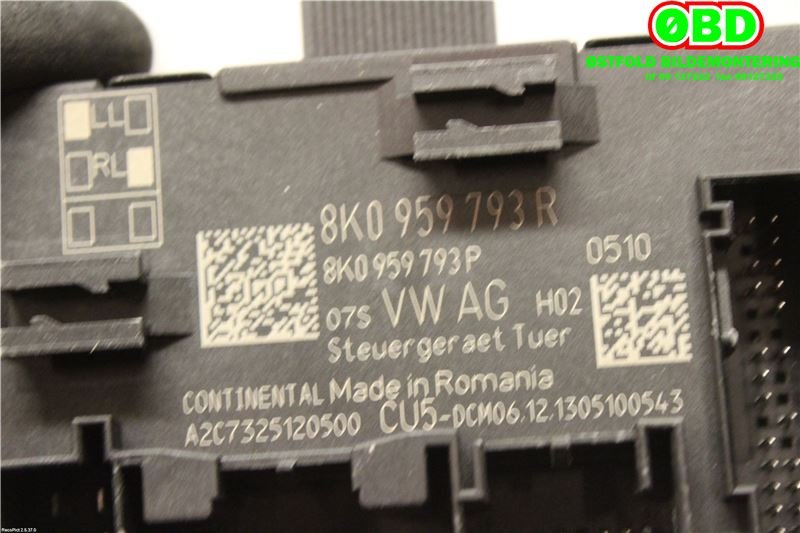 Styreenhet dør venstre foran til Audi A4, Allroad 2009-2016 (Type I) (B8) (B8) (AUDI|8K0 959 793 R||8K0959793R)