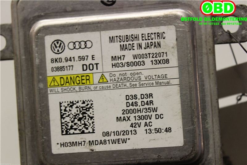 Styreenhet xenon/ballast til Audi A4, Allroad 2009-2016 (Type I) (B8) (B8) (AUDI|8K0 941 597 E|W003T22071|8K0941597E)