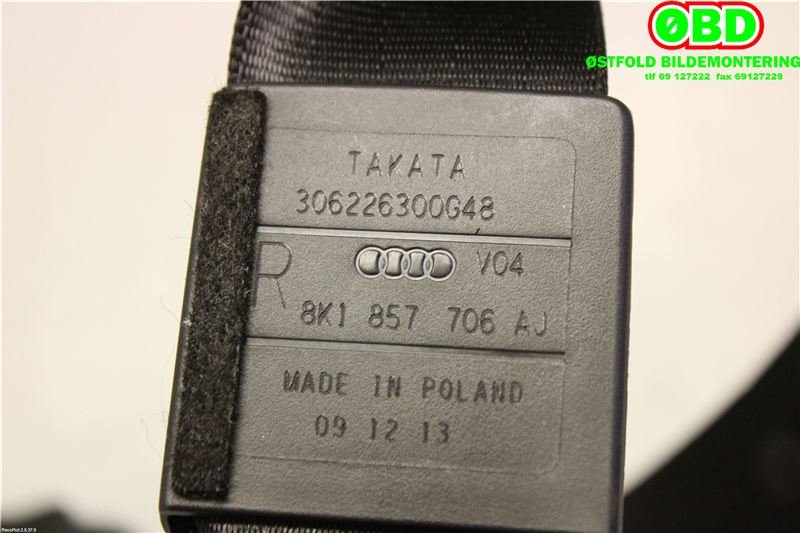 Airbag beltestrammer til Audi A4, Allroad 2009-2016 (Type I) (B8) (B8) (AUDI|8K1857706AJ|)