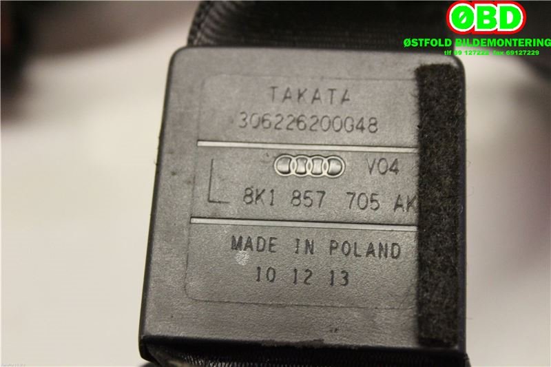 Airbag beltestrammer til Audi A4, Allroad 2009-2016 (Type I) (B8) (B8) (AUDI|8K1857705AK|)