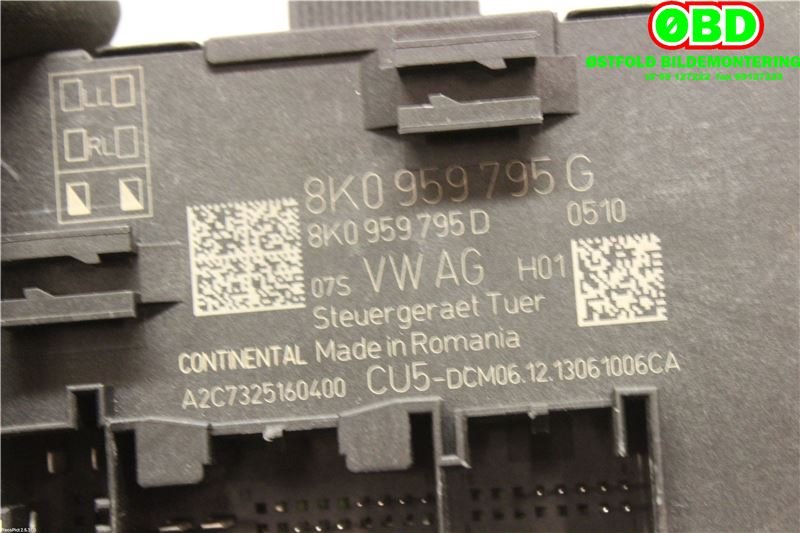 Styreenhet dør venstre foran til Audi A4, Allroad 2009-2016 (Type I) (B8) (B8) (AUDI|8K0 959 795 G||8K0959795G)