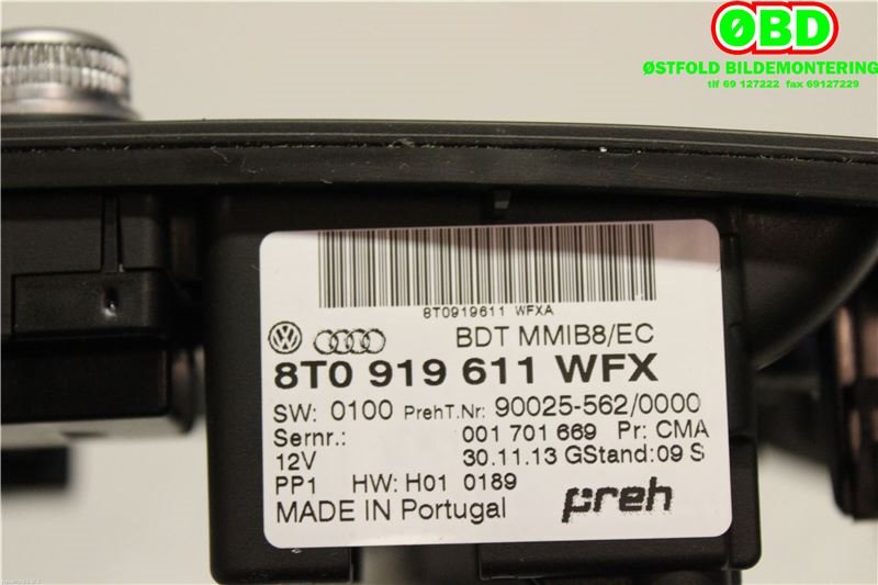 Bryter diverse til Audi A4, Allroad 2009-2016 (Type I) (B8) (B8) (AUDI|8T0 919 611||8T0919611WFX)