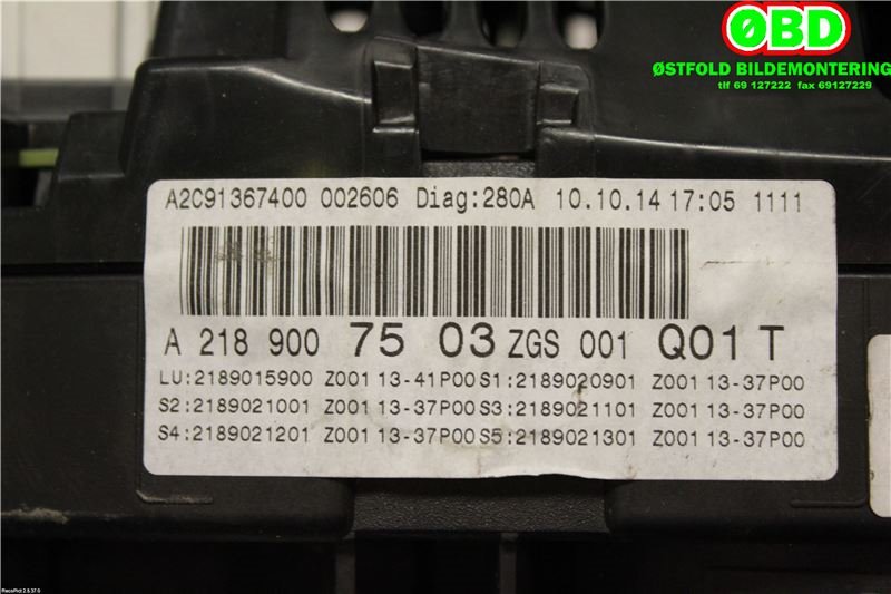 Instrumentpanel til Mercedes CLS 2011-2017 (C218) (C218) (MERCEDES|A 218 900 75 03||2189007503)