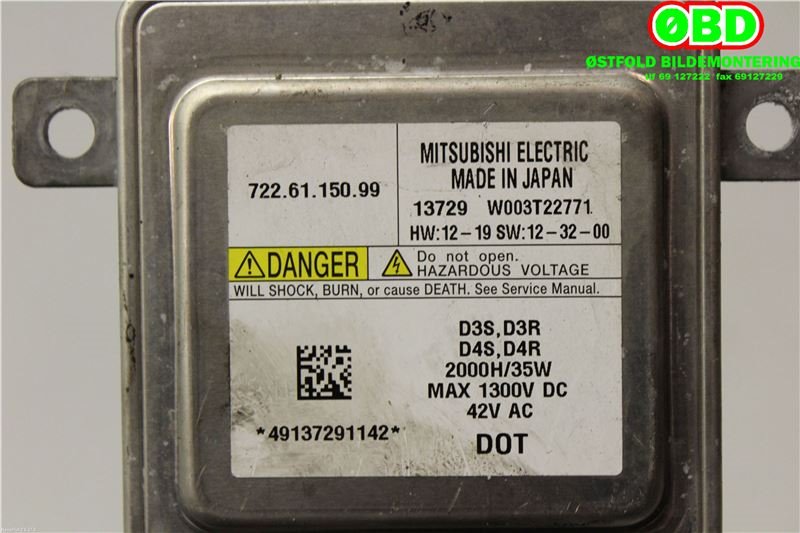 Styreenhet xenon/ballast til Volvo V40 2012-2019  (VOLVO|31335777|7226115099|W003T22771)