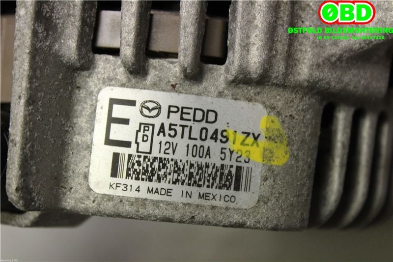 Dynamo til Mazda 3 2016-2019 (Type III, Fase 2) (MAZDA|PEDD18300|A5TL0491ZX|)