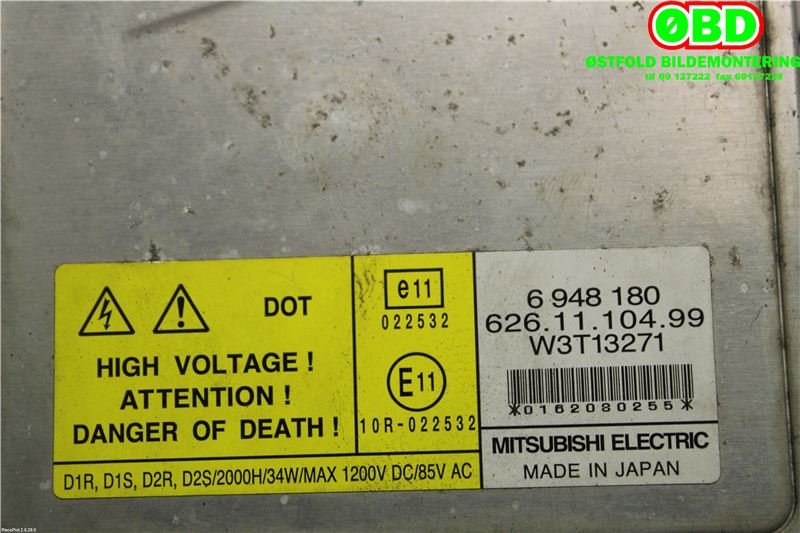 Styreenhet xenon/ballast til Volvo S80 2006-2013 (Type II, Fase 1)  (VOLVO|30744459|W3T13271|6261110499)