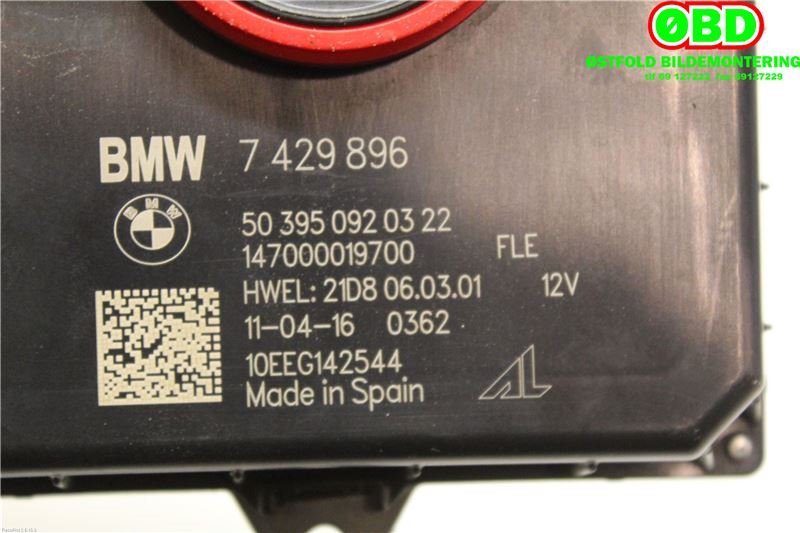 Styreenhet xenon/ballast til BMW 2-Serie 2014-2021 (F22/F23) (F22/F23) (BMW 2 serie|63 11 7 492 089||7429896)
