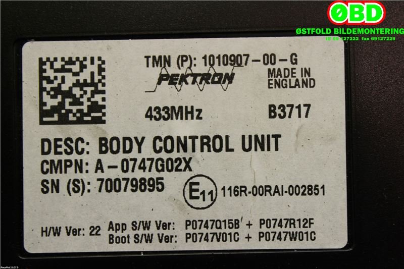 Styreenhet comfort (BCM) til Tesla Model S 2016-2021 (Fase 2) (TESLA|101090700G|)