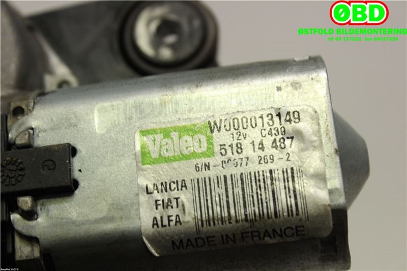 Viskermotor bakrute til Fiat Doblo 2010-->> (Type II)  (FIAT|51814487|)