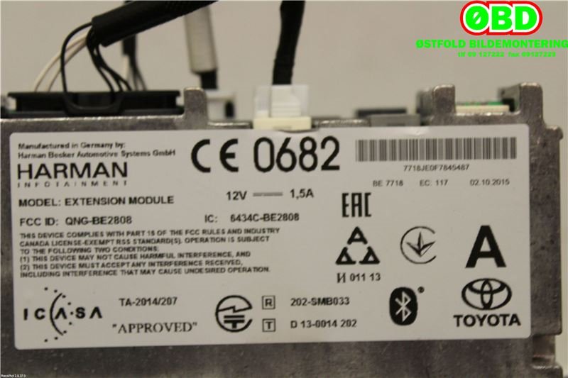 Bilstereo navigasjon til Toyota Auris 2015-2019 (Type II, Fase 2) (TOYOTA|8614002370|)