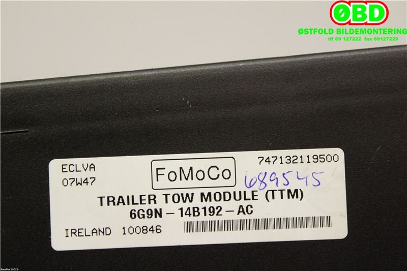 Styreenhet hengerfeste til Ford Galaxy 2007-2010 (Type III, Fase 1) (FORD||6G9N14B192AC)