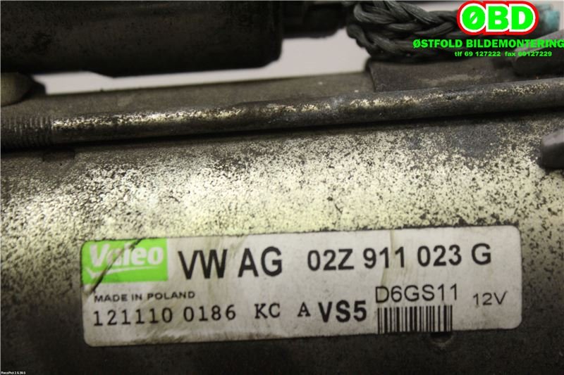 Starter til Škoda Superb 2008-2015 (Type II)  (SKODA|02Z 911 023 G|02Z 911 024 P|02Z911023G)