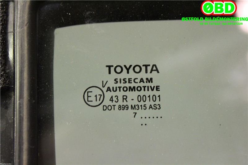 Diverse deler til Toyota C-HR 2016-->>  (TOYOTA|68123F4020|)