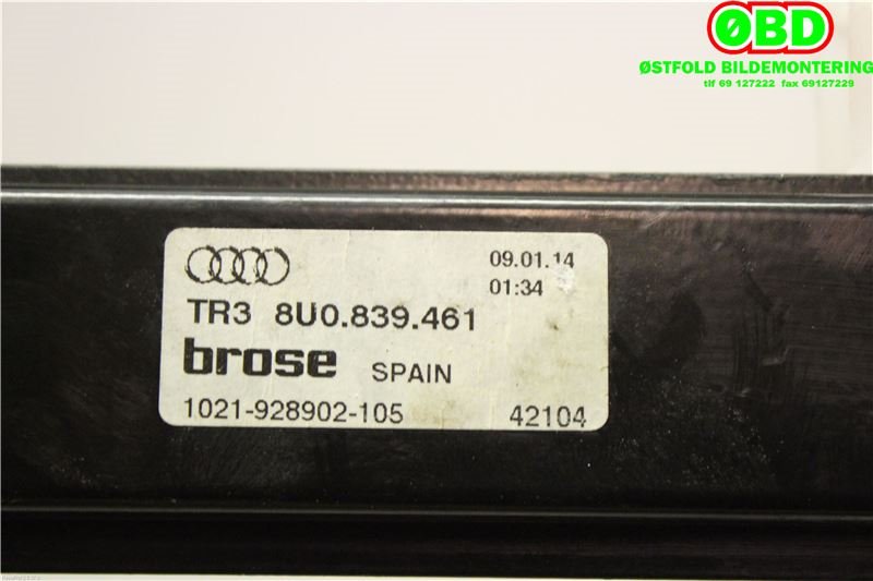 Ruteheis til Audi Q3 2011-2014 (Type I, Fase 1)  (AUDI|8U0839461|)