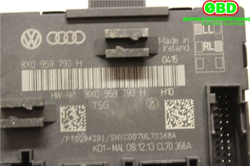 Styreenhet dør venstre foran til Audi Q3 2011-2014 (Type I, Fase 1) (AUDI|8X0 959 793 H||8X0959793H)