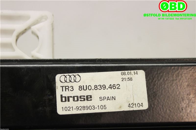 Ruteheis til Audi Q3 2011-2014 (Type I, Fase 1) (AUDI|8U0839462|)