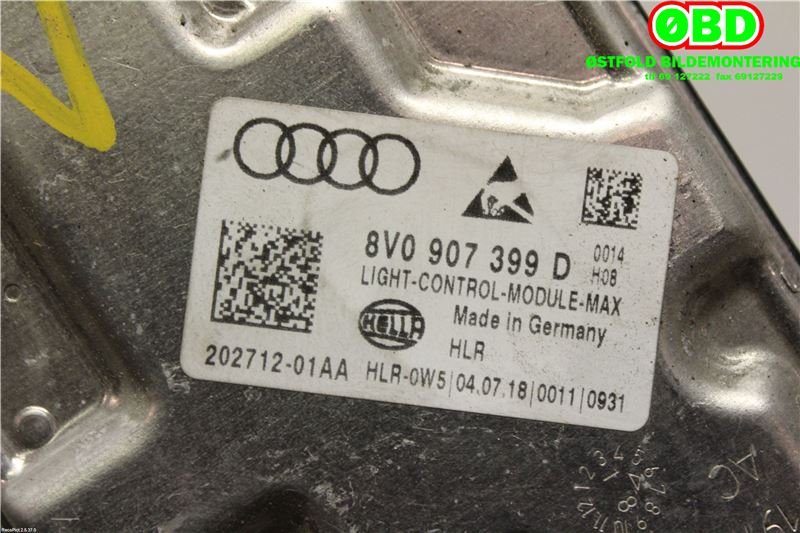 Styreenhet xenon/ballast til VW e-Golf 2017-2020 (Fase 2)  (VOLKSWAGEN|8V0 907 399 D||8V0907399D)