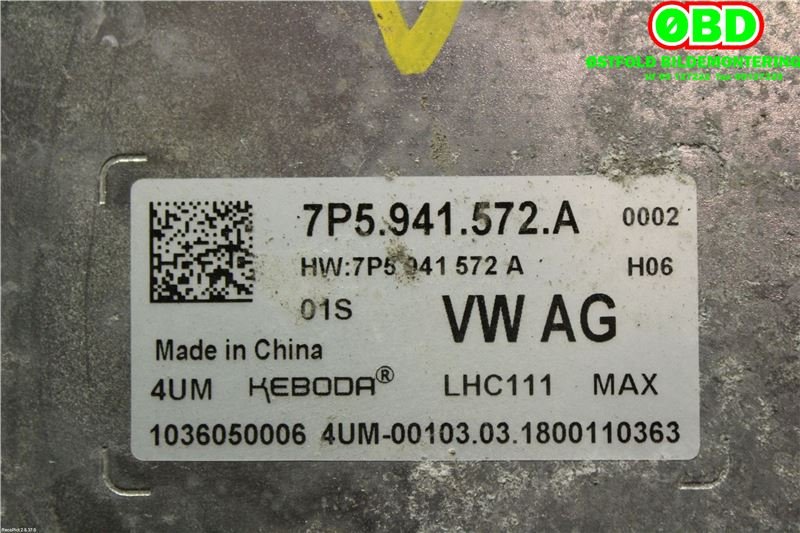 Styreenhet xenon/ballast til VW e-Golf 2017-2020 (Fase 2)  (VOLKSWAGEN|7P5 941 572 A||7P5941572A)