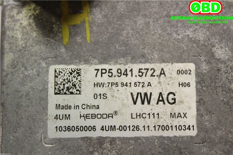 Styreenhet xenon/ballast til VW e-Golf 2017-2020 (Fase 2)  (VOLKSWAGEN|7P5 941 572 A||7P5941572A)