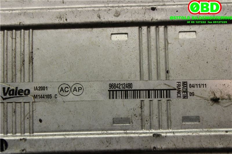 Intercooler til Peugeot 308 2011-2013 (Type I, Fase 2)  (PEUGEOT|0384N9||9684212480)