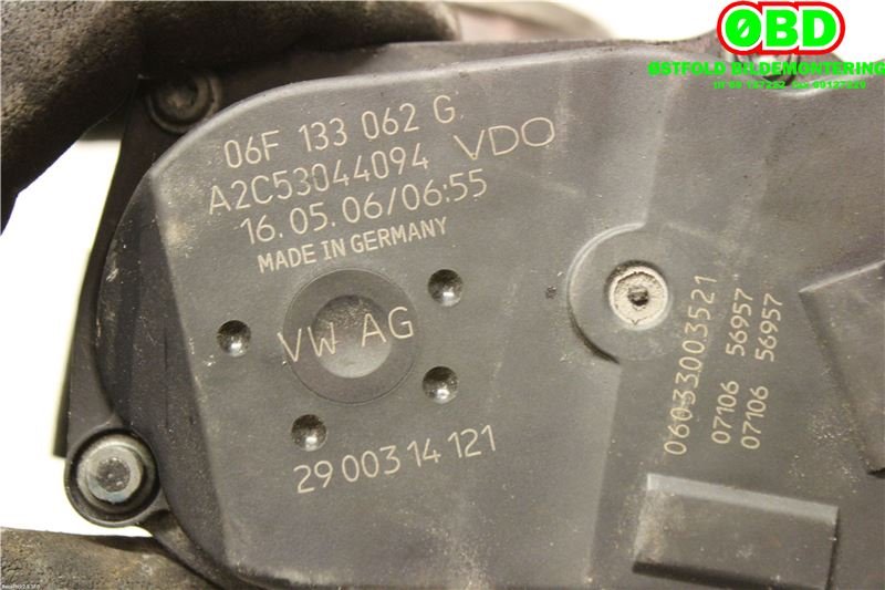 Spjeldhus til Audi A6 2005-2008 (Type III, Fase 1) (C6) (C6) (AUDI|06F 133 062 Q|06F 133 062 AG|06F133062G)