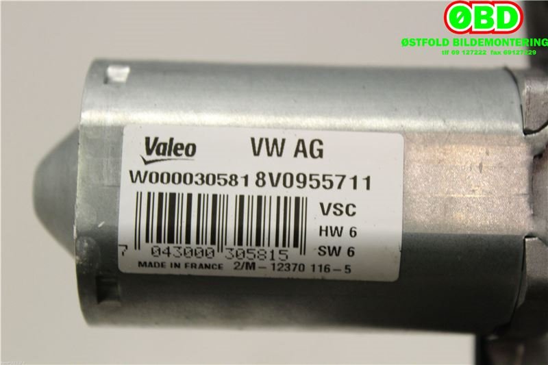 Viskermotor bakrute til Audi A3 2012-2016 (Type III, Fase 1)  (AUDI|8V0 955 711|8V0 955 711 B|8V0955711)