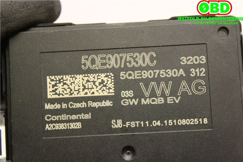 Styreenhet diverse til Audi A3 2012-2016 (Type III, Fase 1) (AUDI|5Q0907530C|)