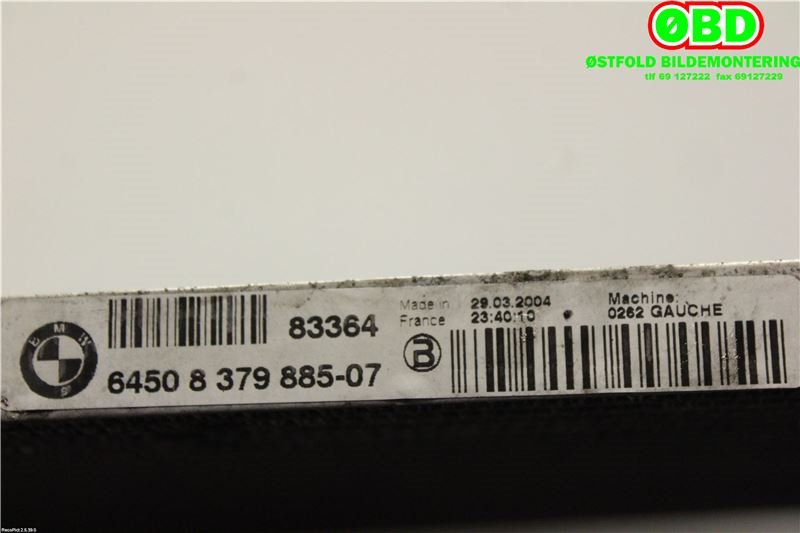 Aircondition radiator til BMW 5-Serie 2003-2010 (E60/E61) (E60/E61) (BMW|64 50 9 122 825||64508379885)