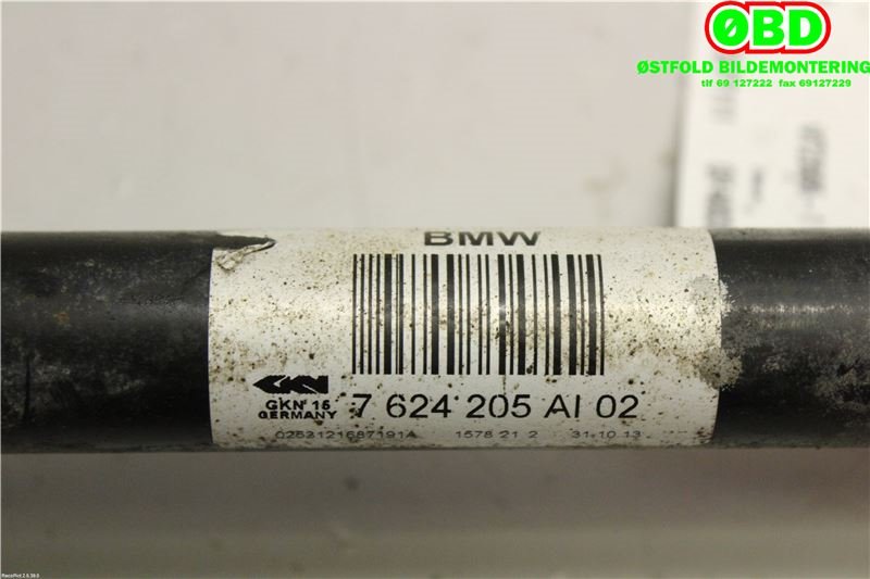 Drivaksel venstre bak til BMW 1-Serie 2011-2015 (Fase 1) (F20/F21) (F20/F21) (BMW|33 20 7 624 205||7624205)