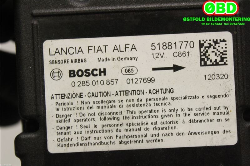 Airbag elektronikk til Opel Combo D 2012-2018  (OPEL|95509577|1247349|51881770)