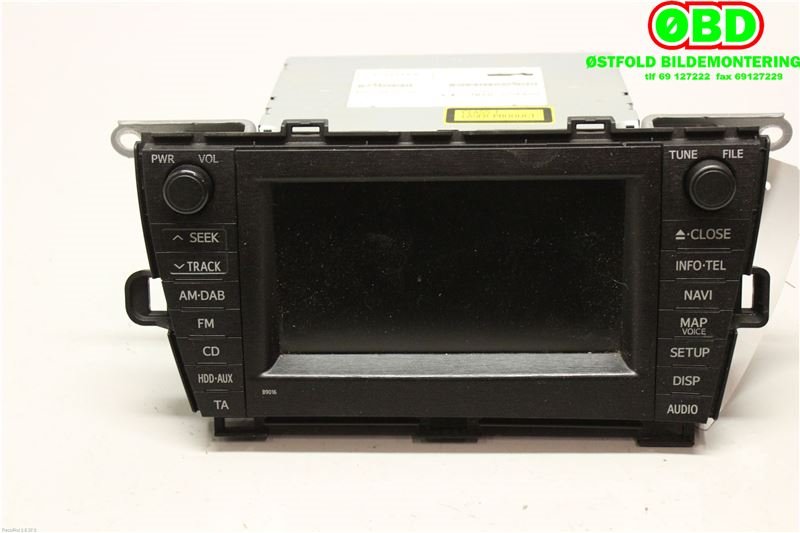 Bilstereo navigasjon til Toyota Prius 2009-2016 (Type III) (COMBI) (COMBI) (TOYOTA|8610047041|8611360V830|8612047400)