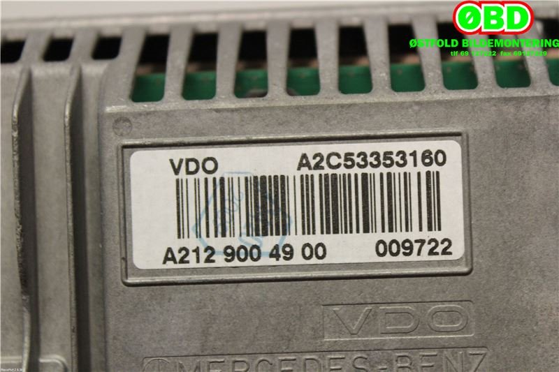 Instrument kjørecomputer til Mercedes E-Klasse 2009-2013 (Fase 1) (W212) (W212) (MERCEDES|A 212 900 49 00|A 212 900 91 22|2129004900)