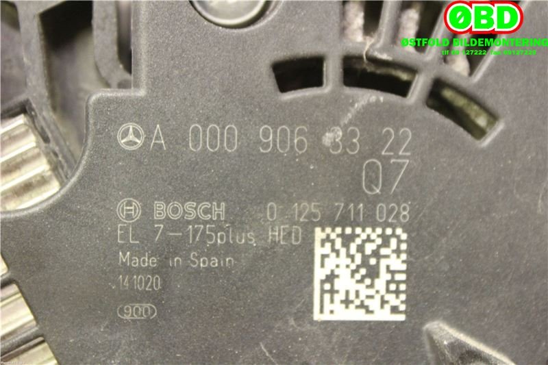 Dynamo til Mercedes GLA 2014-2020 (X156) (X156) (MERCEDES|A 000 906 33 22||0009063322)