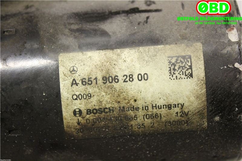 Starter diesel til Mercedes E-Klasse 2013-2016 (Fase 2) (W212) (W212) (A 651 906 28 00|)