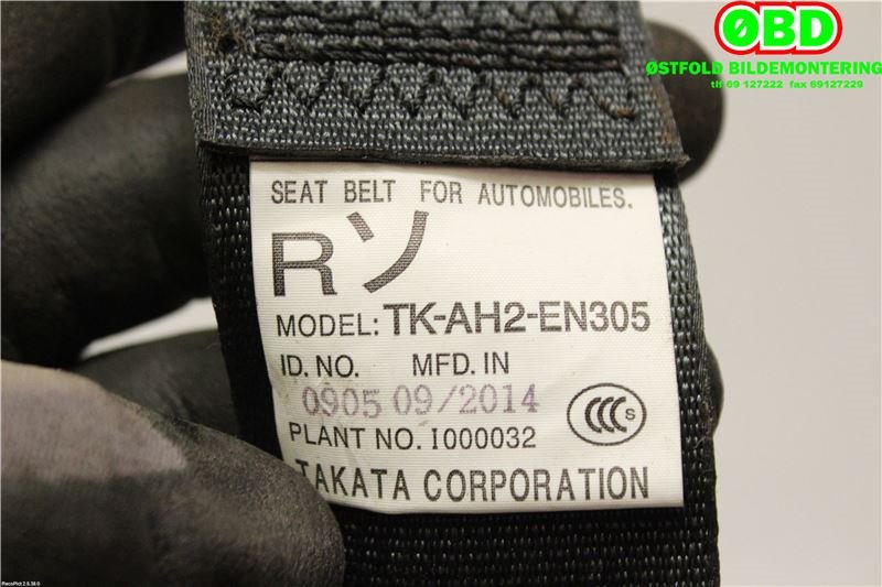 Airbag beltestrammer til Mitsubishi Outlander 2012-2015 (Type III, Fase 1) (MITSUBISHI|7000F199XA|)