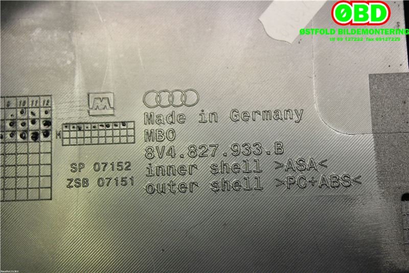 Spoiler bakluke til Audi A3 2012-2016 (Type III, Fase 1)  (AUDI|8V4 827 933 B||8V4827933B)