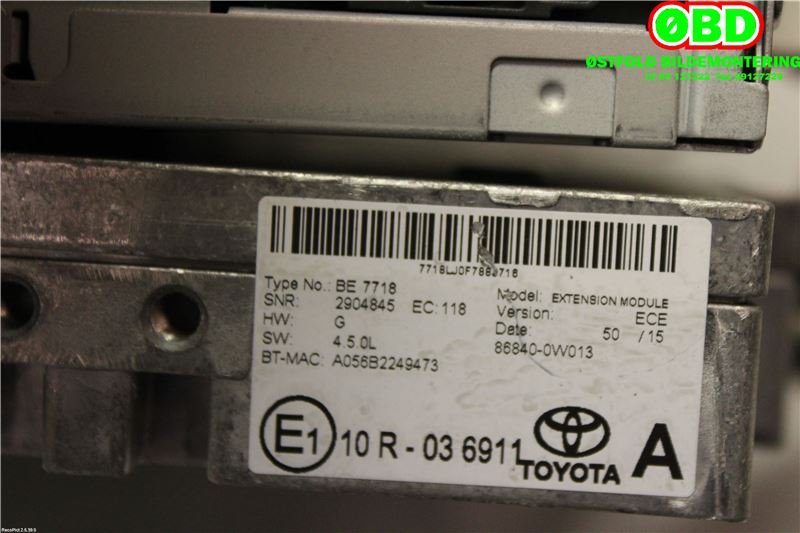 Bilstereo navigasjon til Toyota Auris 2015-2019 (Type II, Fase 2) (TOYOTA|8614002400|)