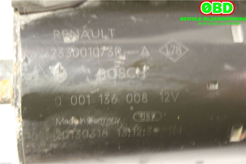 Starter diesel til Mercedes Citan 2012-2021 (W415) (W415) (MERCEDES|A 607 906 03 00||233001073R)