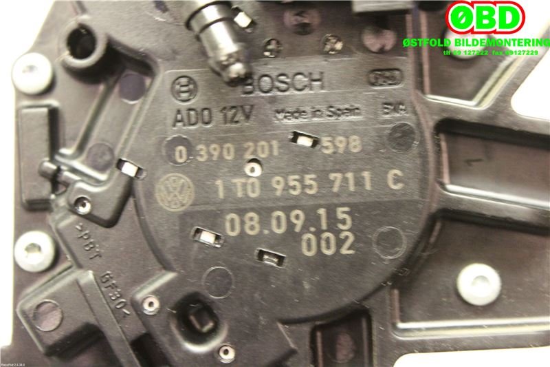 Viskermotor bakrute til VW Caddy 2004-2010 (Type III, Fase 1)  (VOLKSWAGEN|1T0 955 711 C|1T0 955 711 D|1T0955711C)
