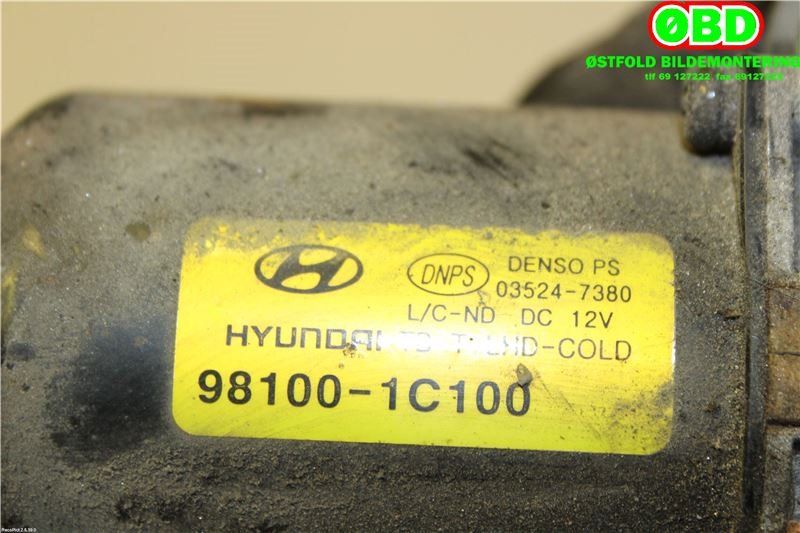 Viskermotor frontrute til Hyundai Getz 2002-2009  (HYUNDAI|981101C100||981001C100)