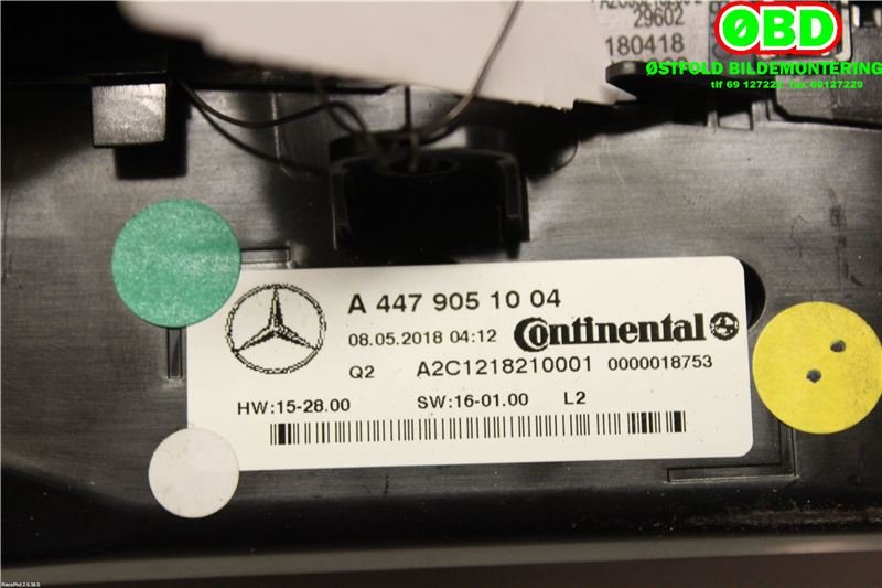 Varmeapparat betjening til Mercedes Vito 2014-->> (W447) (W447) (MERCEDES|A 447 905 10 04||4479051004)