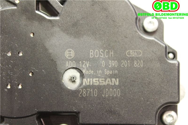 Viskermotor bakrute til Nissan Qashqai 2010-2014 (Type I, Fase 2)  (NISSAN|28710JD000|)
