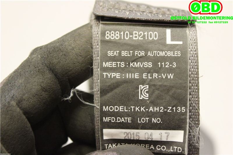 Airbag beltestrammer til Kia Soul 2014-2019 (Type II)  (KIA|88810B2100GA6||88810B2100)